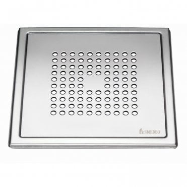Smedbo Outline Floor Grating in Polished Stainless Steel, Pattern: Square FK502