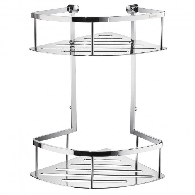 Smedbo  Sideline Corner Shower Basket, Double, Polished Chrome DK3032