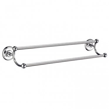 Smedbo Villa Double Towel Rail in Polished Chrome K2364