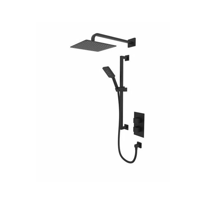 Tavistock  Index Dual Function Shower System with Riser Kit & Overhead Shower - Black - SND1611