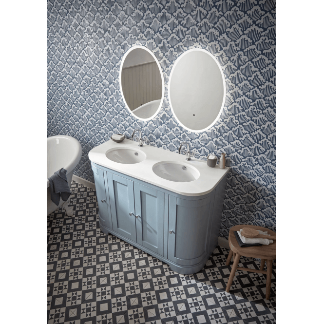Tavistock Lansdown Curved 1200 Worktop 2 Basin - Arctic White