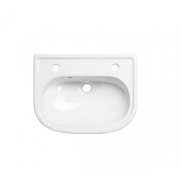 Tavistock Lansdown Slim Depth Semi-Countertop Basin 2TH - White - DC14046