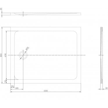 Tenby 1000x800mm Rectangle 30mm Low Profile Shower Tray TIS7902