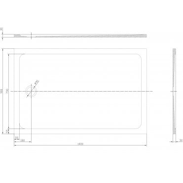 Tenby 1400x900mm Rectangle 30mm Low Profile Shower Tray TIS7909
