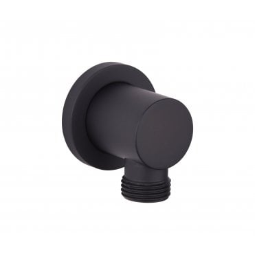 Tenby Black Round Wall Outlet Elbow - Black TIS0186