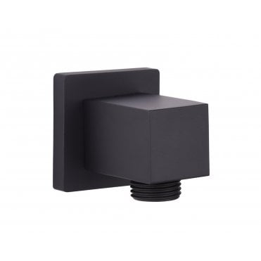 Tenby Black Square Wall Outlet Elbow - Black TIS0187