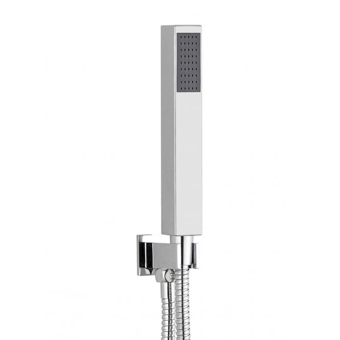 Tenby  Chrome Elbow Wall Outlet With Square Shower Handset