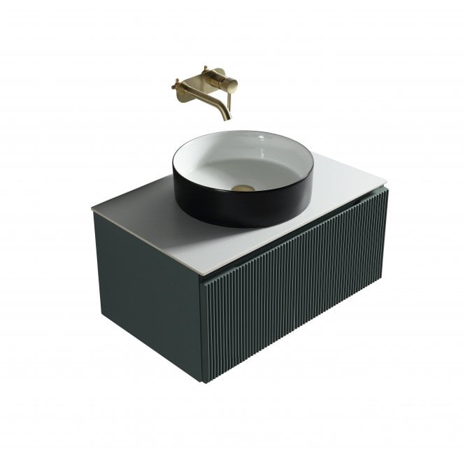 Tenby  Flauto 600mm Wall Hung Vanity w. Sintered Stone Counter Top - Smoked Sage TIS4499