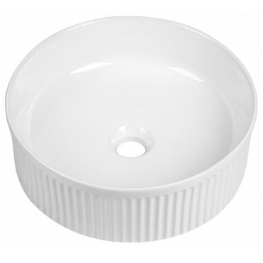 Tenby Flauto Fluted Round Countertop Basin - d360xh115mm TIS4349