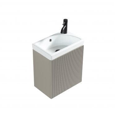 Flauto Mini Cloakroom Wall Hung Vanity & Basin – Soft Coffee TIS4513 (460mm)