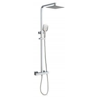Tenby Menai Premium Square Thermostatic Overhead Shower Kit - Chrome TIS0001