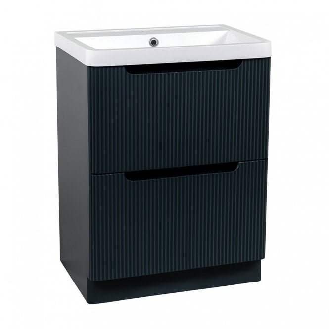 Tenby  Monza 600mm Fluted Vanity Unit Shadow Grey - Floor Standing TIS4351-1
