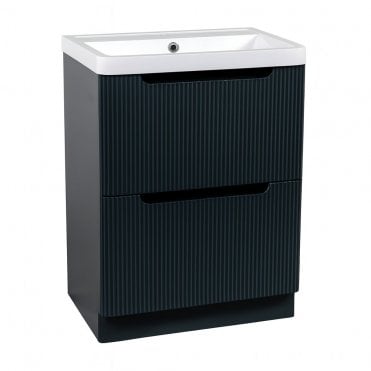 Tenby Monza 600mm Fluted Vanity Unit Shadow Grey - Floor Standing TIS4351-1