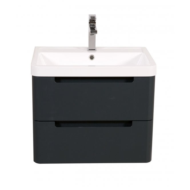 Tenby  Monza 600mm Vanity & Basin Shadow Grey - Wall Hung TIS4236-1