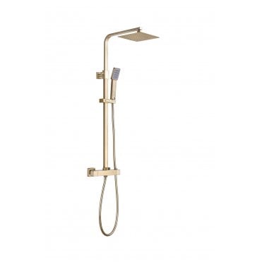 Tenby Plumb Essentials Square Shower Kit - Brushed Brass TIS0204