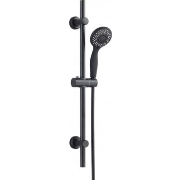 Retro Fit Riser 3 Function Matt Black Round Shower Kit