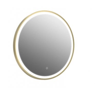 Tenby Rosie Brushed Brass LED Round Touch Mirror w. Demist & Colour Change - 600mm TIS3064