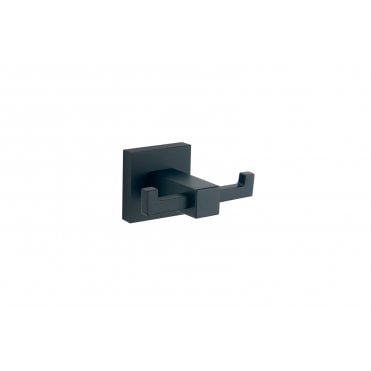 Tenby Sydney Square Double Robe Hook - Matte Black TIS0249