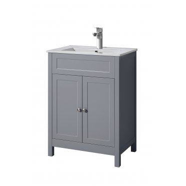 Tenby Turin Vanity Unit & Ceramic Basin - Tailored Grey TIS4010