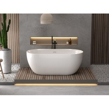 Hattie 1500 X 750mm White Double Ended Freestanding Bath