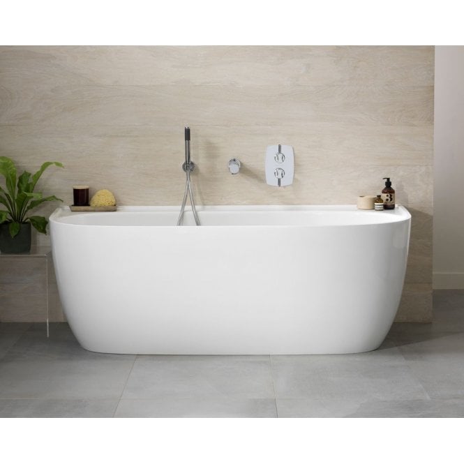 Victoria + Albert  Eldon Freestanding Back To Wall Bath With Overflow Quarrycast Gloss White