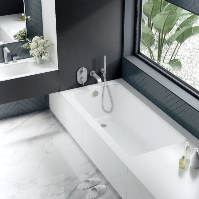 Victoria + Albert  Kaldera 6 Undermount Drop In Bath Quarrycast Gloss White