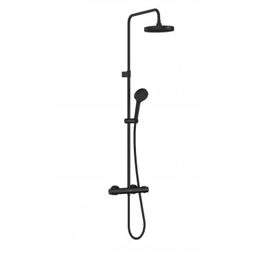 VitrA Aqua Base Round 200 Shower System - Matt Black