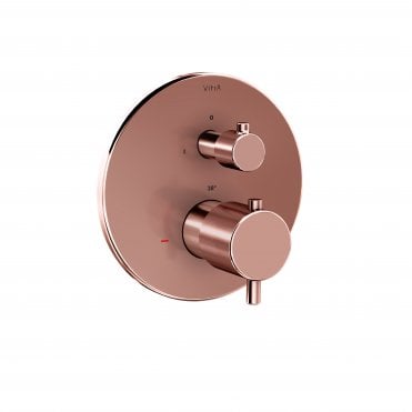 VitrA AquaHeat Built-In Thermostatic Bath/Shower, Soft, V-Box - Soft Copper