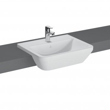 VitrA Integra Semi-Recessed Basin 55cm, 1 Tap Hole - White