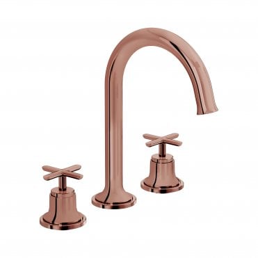 VitrA Origin Classic Basin Mixer for 3 Tap Holes Basins - Soft Copper