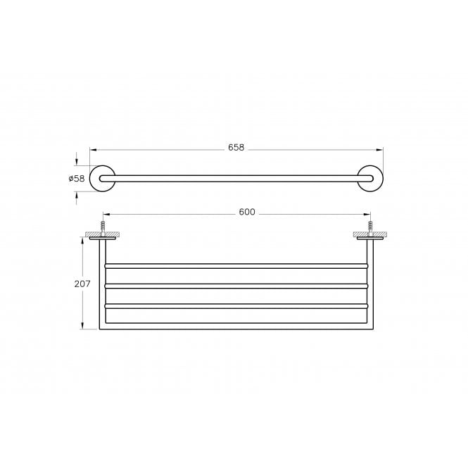 VitrA  Origin Towel Holder, Triple - Chrome