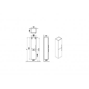 VitrA Root Flat Tall Unit, 40cm - Matt Rock Grey