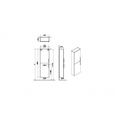 VitrA Root Flat Tall Unit, Compact - Matt Rock Grey