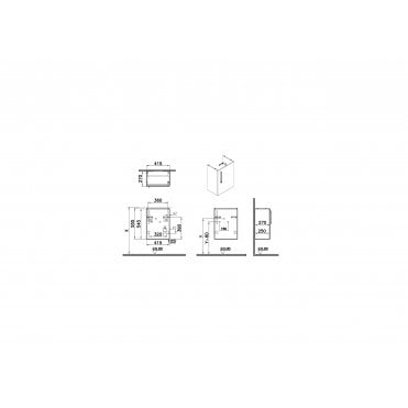 VitrA Root Flat Washbasin Unit, with Doors, 45cm, without Washbasin, Right-Hand Unit - White High Gloss