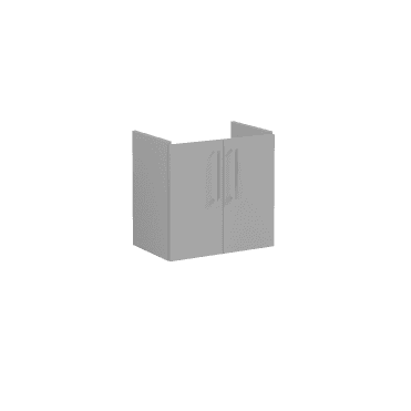 VitrA Root Flat Washbasin Unit, with Doors, 60cm, Compact, without Washbasin - Matt Rock Grey