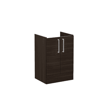 VitrA Root Flat Washbasin Unit, with Doors, 60cm, Floor Standing, without Washbasin - Walnut