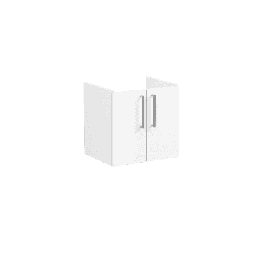 VitrA Root Flat Washbasin Unit, with Doors, 60cm, without Washbasin - White High Gloss