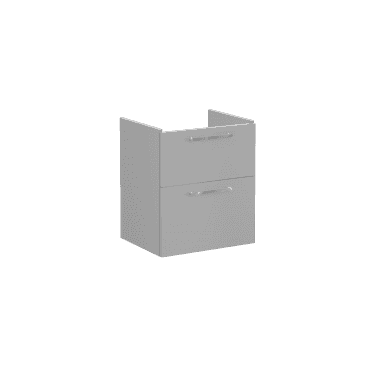 VitrA Root Flat Washbasin Unit, with Two Drawers, 60cm, without Washbasin - Matt Rock Grey