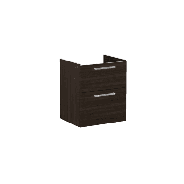 VitrA Root Flat Washbasin Unit, with Two Drawers, 60cm, without Washbasin - Walnut