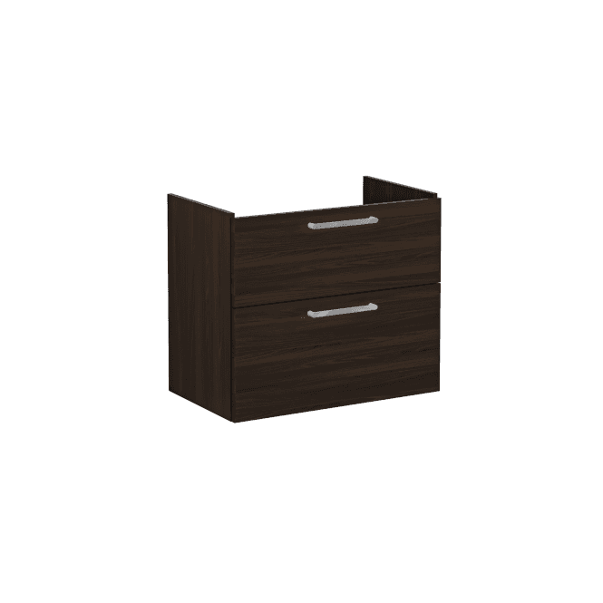 VitrA  Root Flat Washbasin Unit, with Two Drawers, 80cm, without Washbasin - Walnut