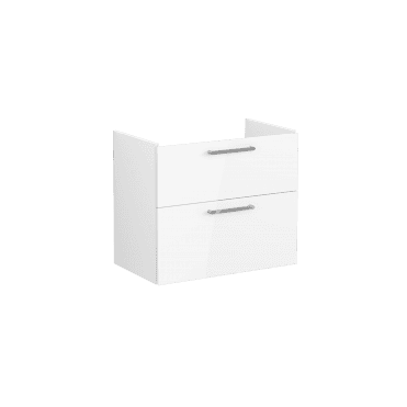 VitrA Root Flat Washbasin Unit, with Two Drawers, 80cm, without Washbasin - White High Gloss