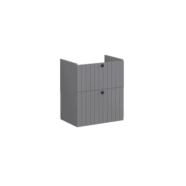 VitrA Root Groove Washbasin Unit, with Two Drawers, Compact, 60cm, without Washbasin - Matt Grey