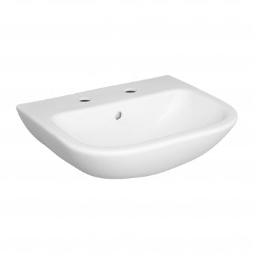 VitrA S20 Cloakroom Washbasin, 50cm 2 Tap Holes - White