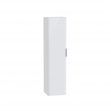 VitrA S20 Round Tall Unit, 35cm, with One with Doors - White High Gloss