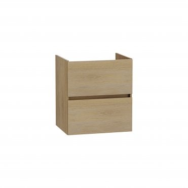 VitrA S20 Square Washbasin Unit, 60cm, with Two Drawers, without Siphon, without Washbasin - Maple Oak