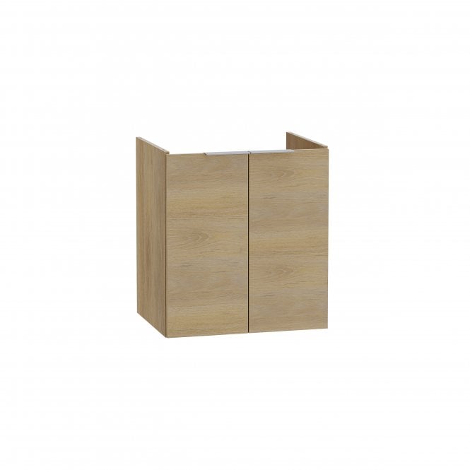 VitrA  S20 Square Washbasin Unit without Washbasin, 60cm, with Two Doors, without Siphon - Maple Oak