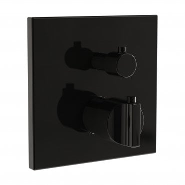 VitrA Suit Built-In Thermostatic Bath/Shower Mixer - Gloss Black