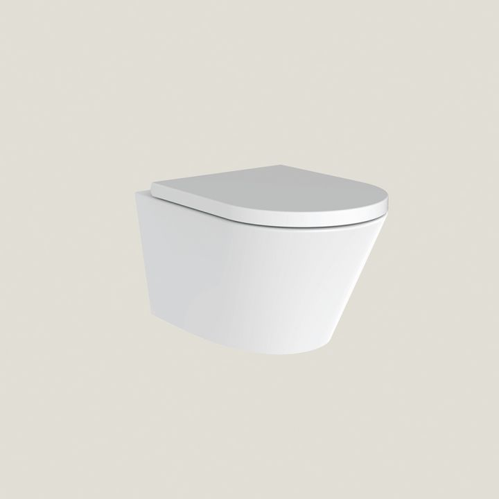 ROCA GAP RIMLESS WALL HUNG TOILET WC PAN WITH SOFT CLOSING SEAT