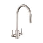Rangemaster Aquatrend Brushed Dual Lever Pull Out Kitchen Tap