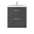 Nuie Athena Gloss Grey 800mm Floor Standing Cabinet & Basin 1